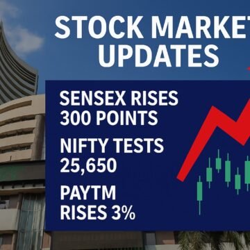 featured-24 Stock Market Updates: Sensex Rises 300 Points, Nifty Tests 25,650; Paytm Rises 3%